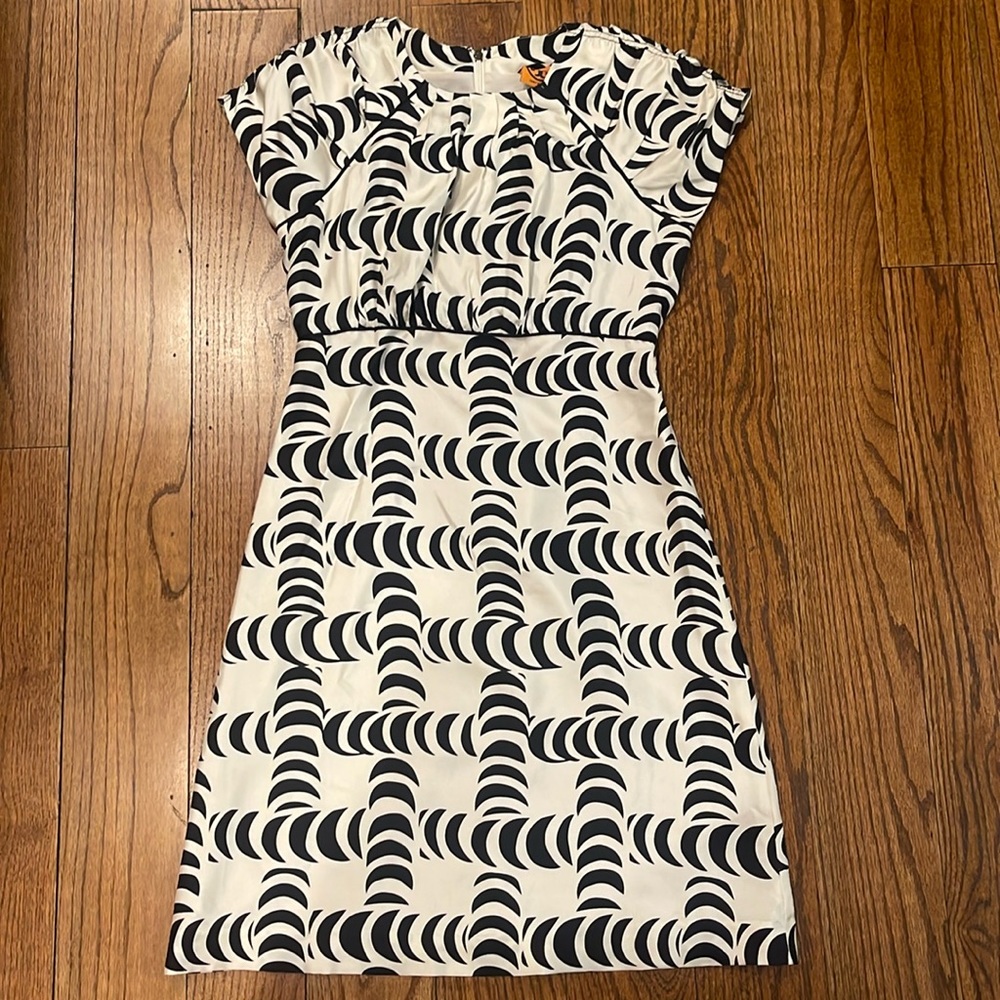 Tory Burch Black and White Silk Dress, size 4